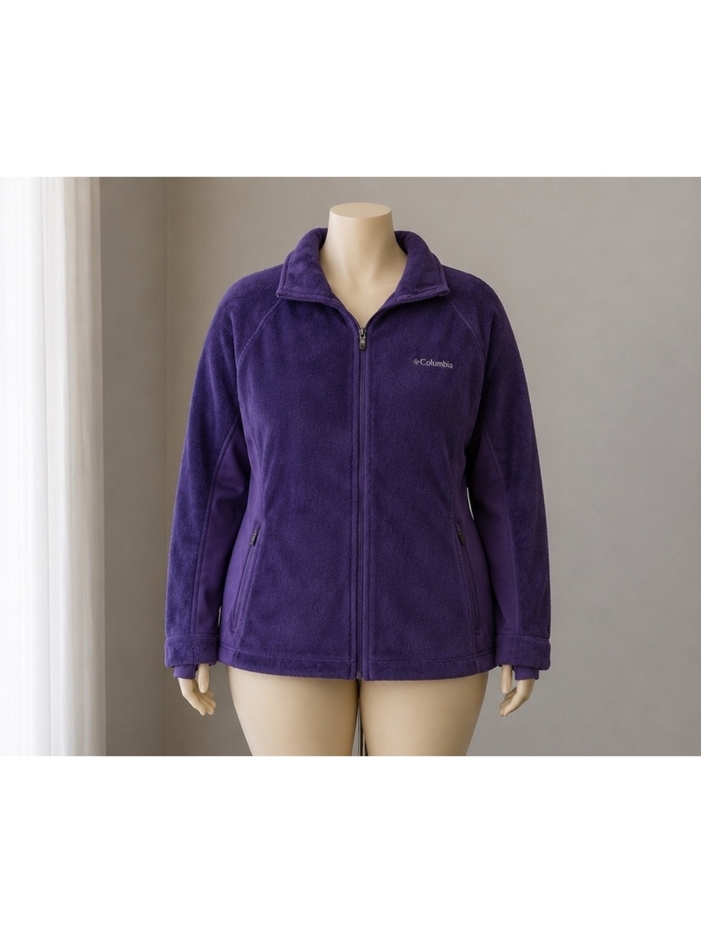 Columbia Women’s 1X Purple Full Zip Fleece Jacket Plus Size